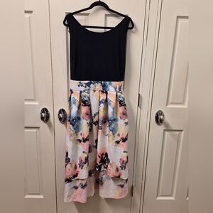 Dress Barn Black and Floral Midi Dress